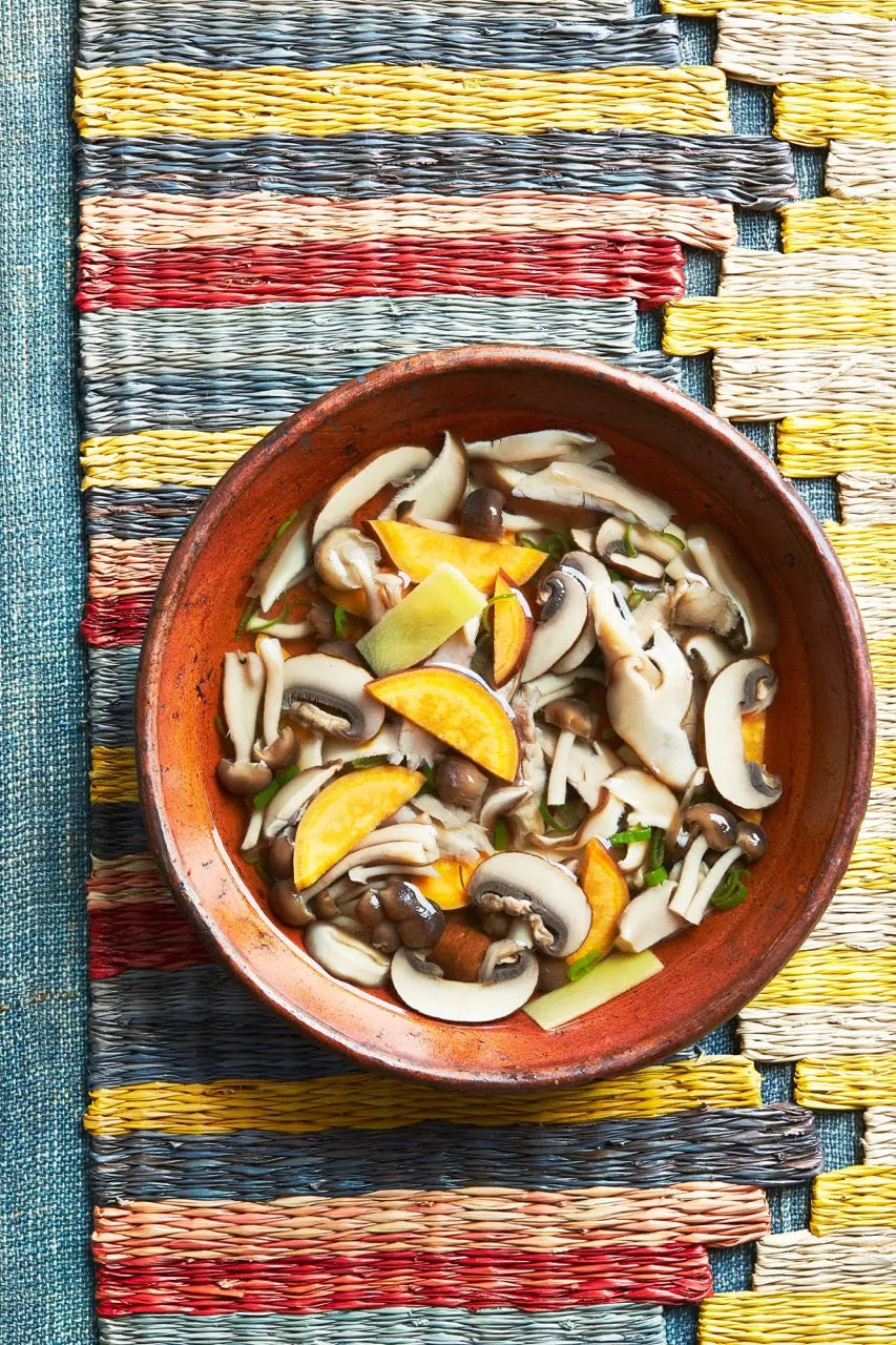 A bowl of Chinese herbal soup for upcoming menu provided by Laroot World, an organic, local, gluten free New York City flexitarian, pescatarian, carnitarian, vegan, and vegetarian meal delivery service 